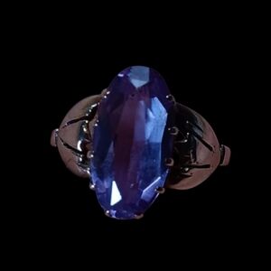 Vintage 14K Rose Gold Ring with Amethyst (lab created) – sz. 8.5